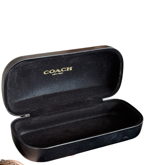 Coach Sunglass Case Hard Clamshell Black Eyeglass Case Embossed Logo - Picture 7 of 7